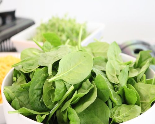 Bunch of fresh spinach leaves